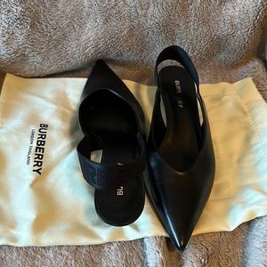 Burberry sling back kitten heel